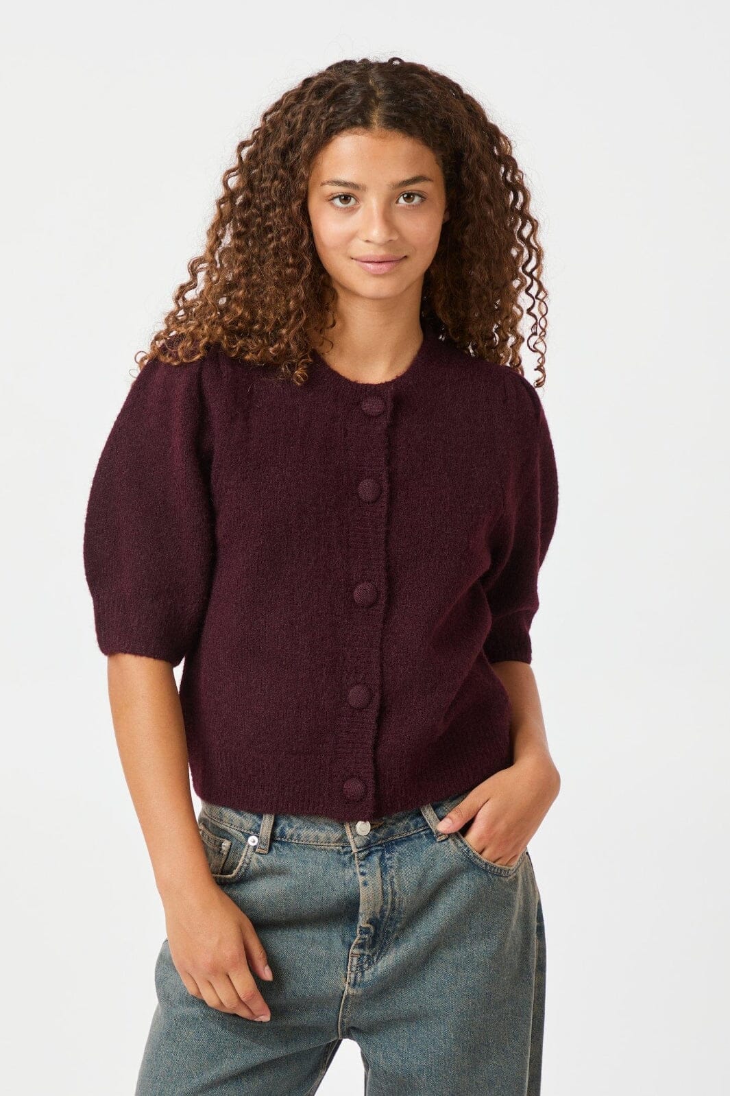 Neo Noir - Trudy Knit Cardigan 160760 - Wine Cardigans 