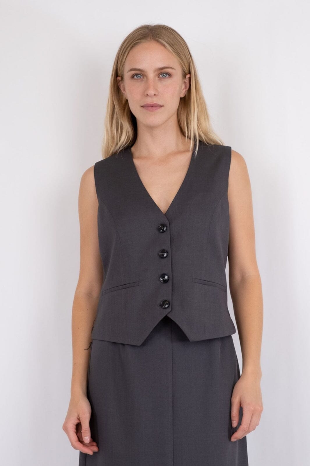 Neo Noir - Vendetta Melange Vest - Dark Grey Veste 