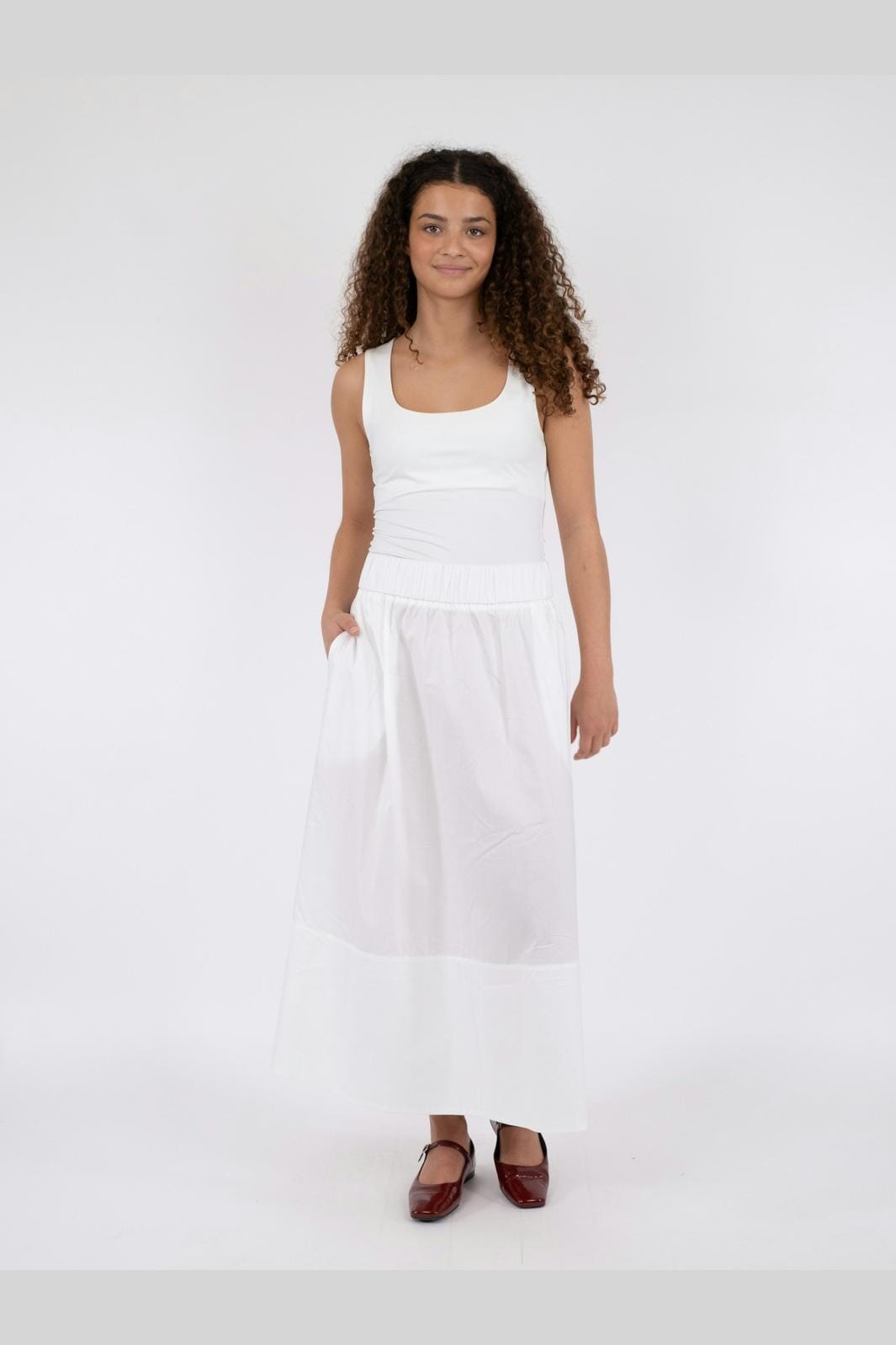 Neo Noir - Yara Long Poplin Skirt 163076 - 120 - White