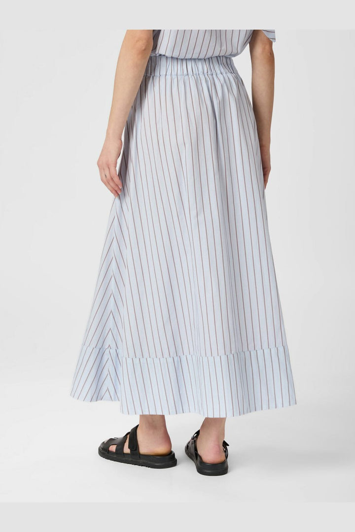 Neo Noir - Yara Stripe Long Skirt 165286 - 145 - Light Blue