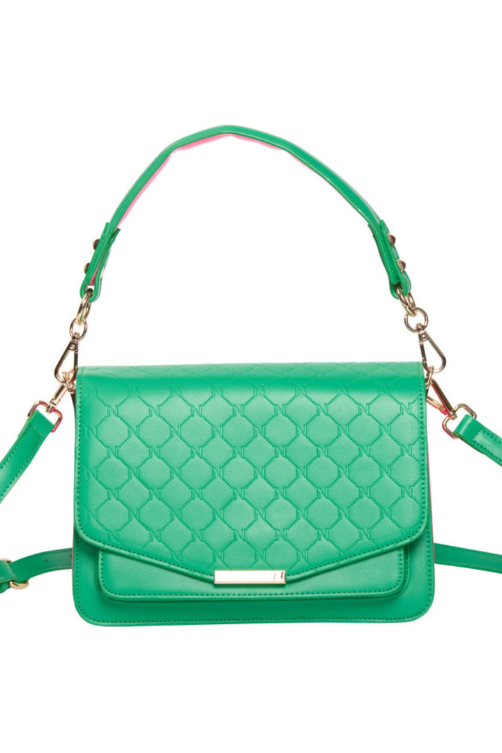 Noella - Blanca Multi Compartment Logo Bag - Green / Neon Pink Tasker 