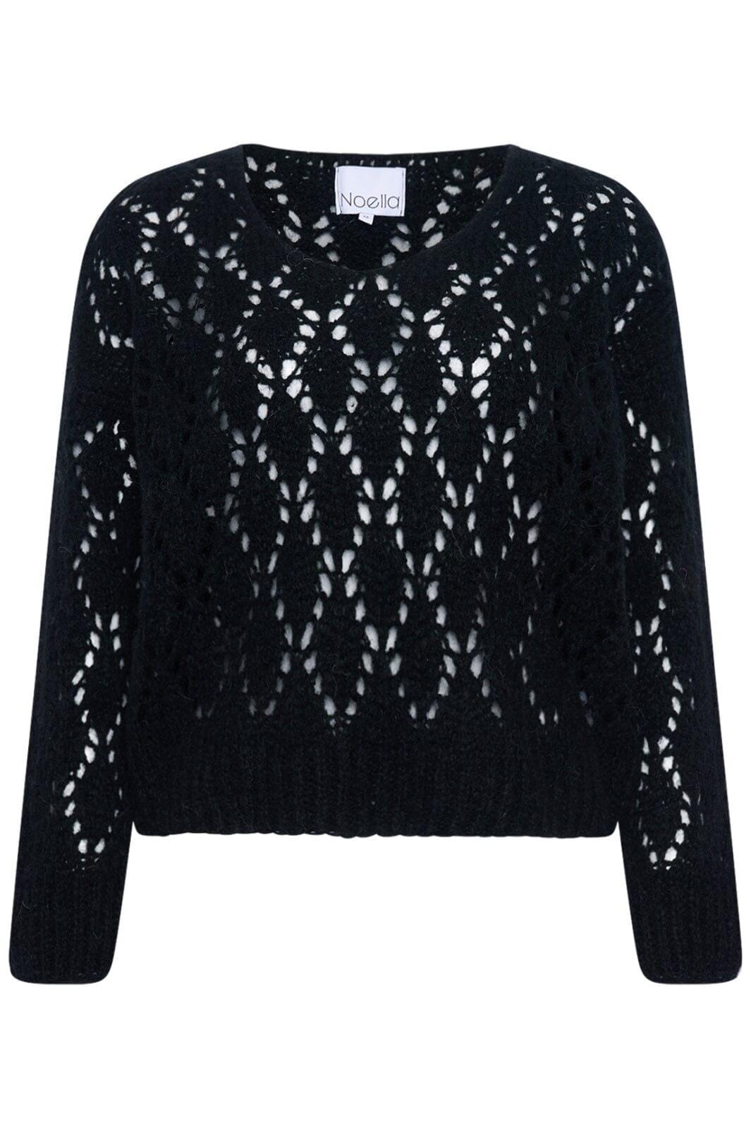 Noella - Jillian Knit - 004 Black Strikbluser 