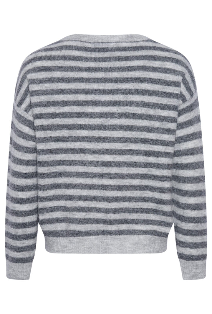 Noella - Juliana Knit - 1042 Light Grey/Dark Grey Stripe Strikbluser 