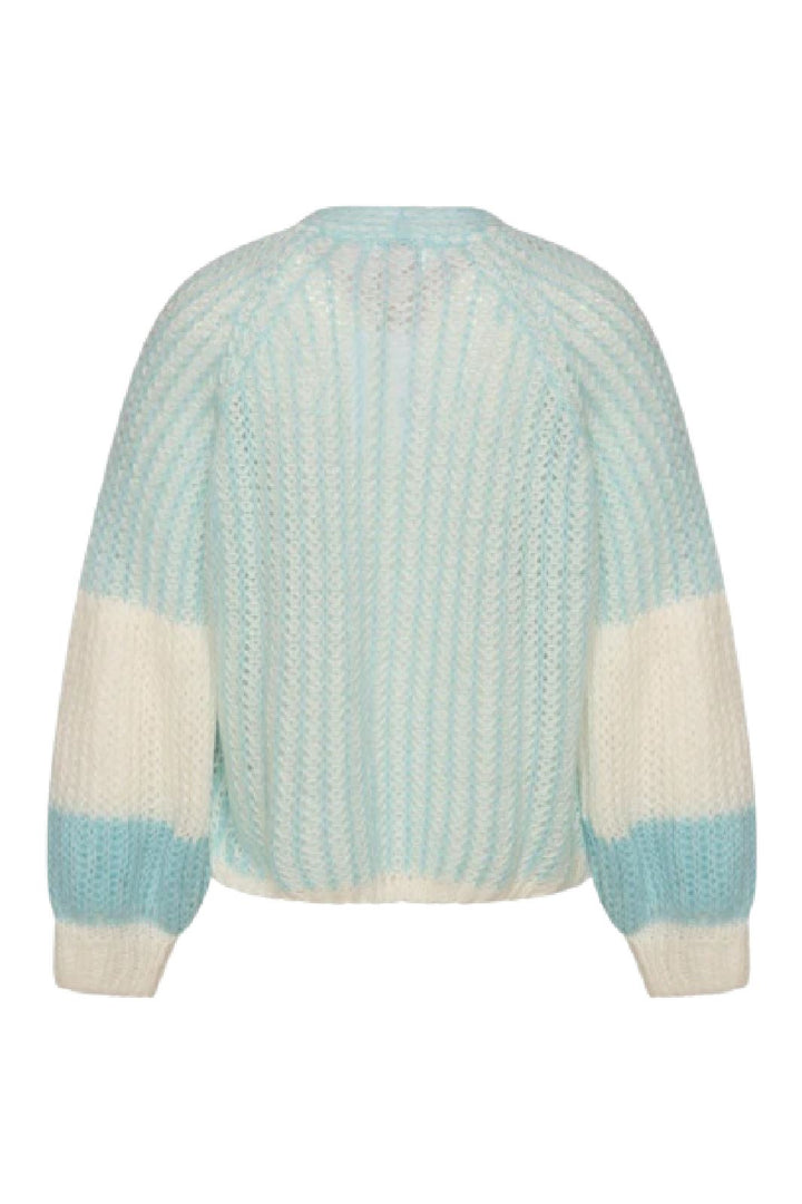 Noella - Liana Knit Cardigan - White/Lilac Blue Cardigans 