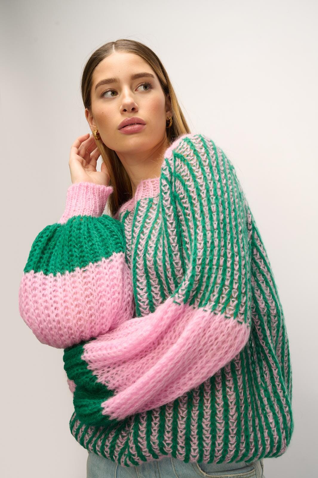 Noella - Liana Knit Sweater - 1063 Green Bubblegum