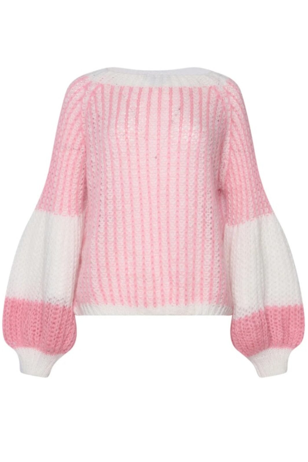 Noella - Liana Knit sweater - White/Rose Strikbluser 