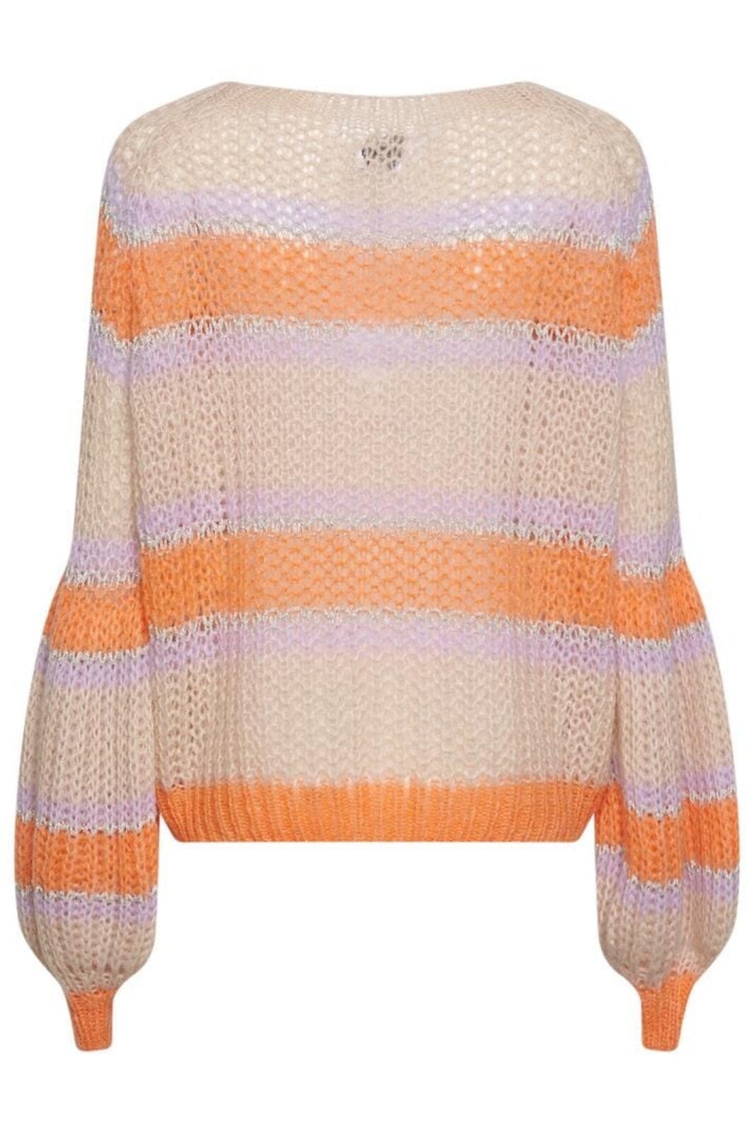 Noella - Pacific Knit Sweater - Apricot/Lavender Mix Strikbluser 