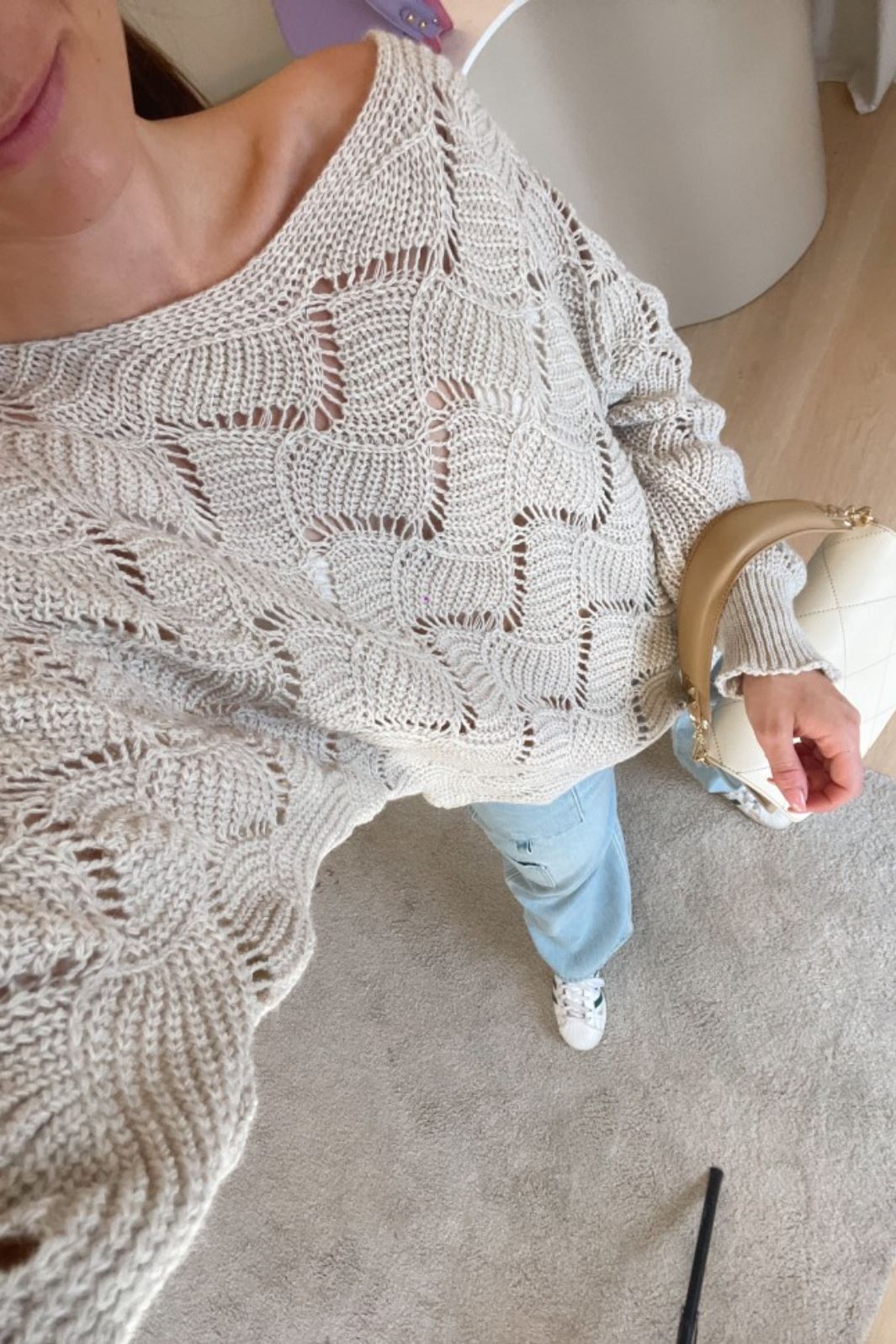 Noella - Taffy Knit Sweater - Sand Strikbluser 