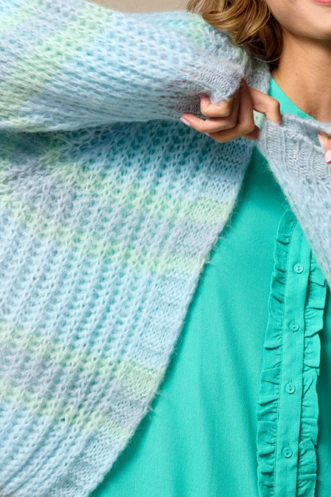 Noella - Vera Knit Cardigan - Light Blue/Blue/Mint Mix Cardigans 