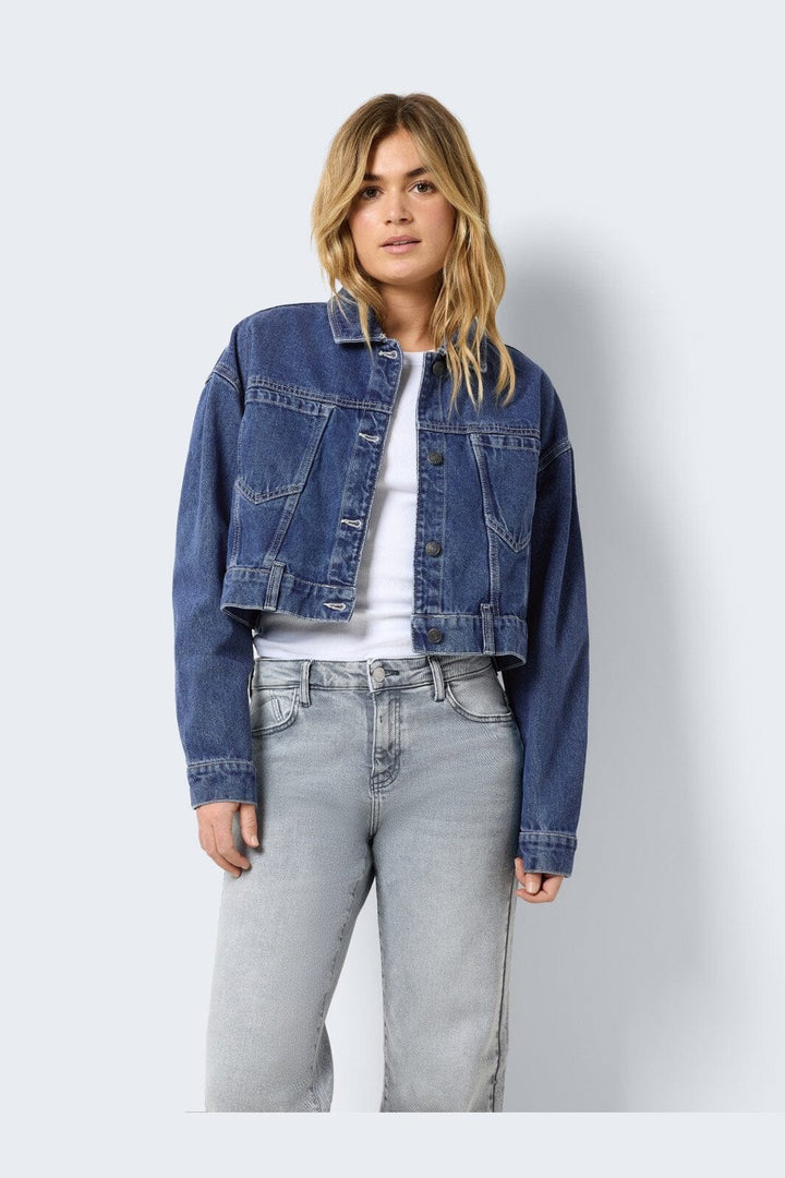 Noisy May - Nmronja L/S Crop Jacket Vi433Mb - 4411985 Medium Blue Denim