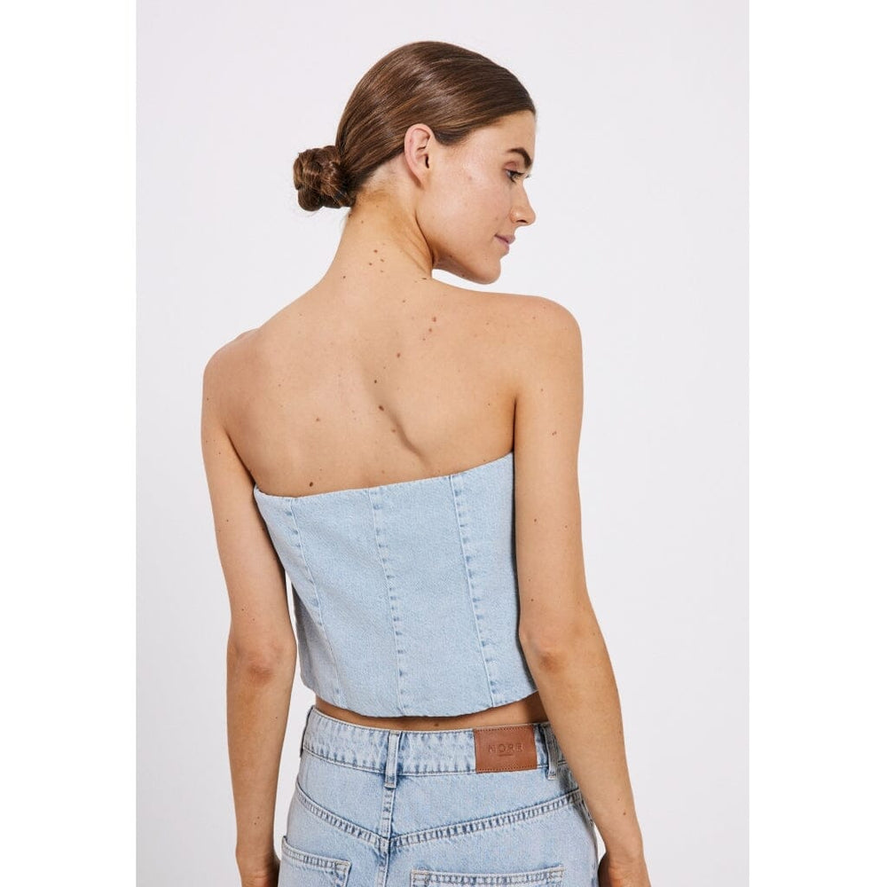 Norr - Ninni Tube Denim Top - Blue Light Wash