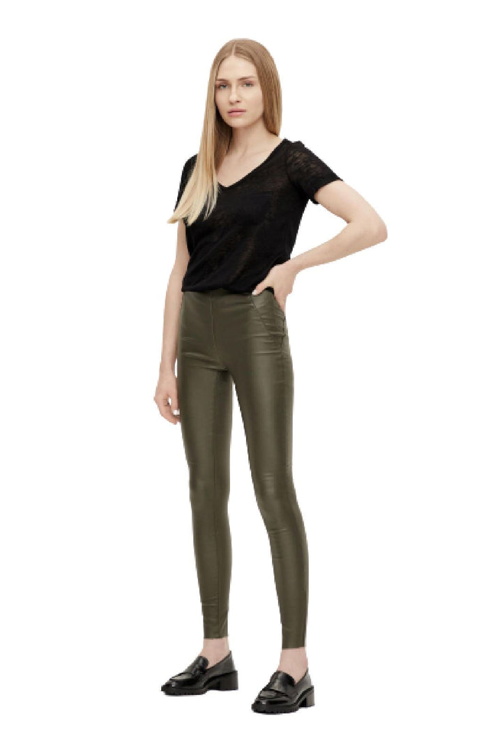 Object - Objbelle Mw Coated Leggings - Forest Night Leggings 