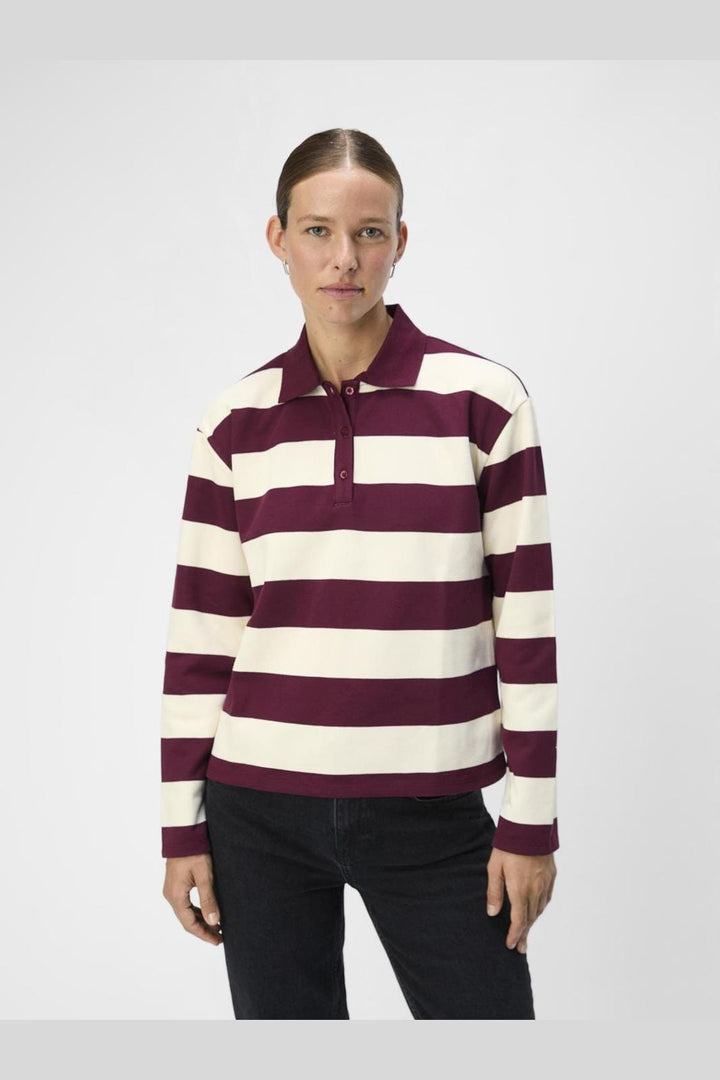 Object - Objmillie L/S Lo Polo Aw Fair 24 - 4750424 Cabernet White