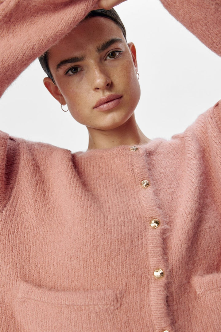 Object - Objsaggia Lo L/S Knit Cardigan 135 - 4781566 Rose Elegance