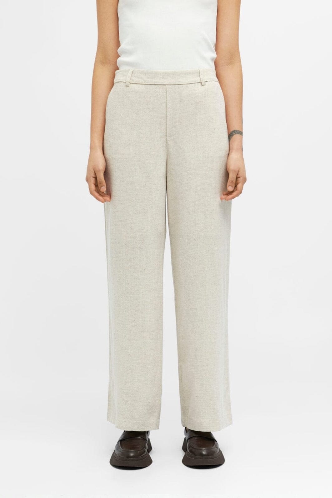 Object - Objsanne Aline Wide Pant - 4100633 Sandshell Bukser 