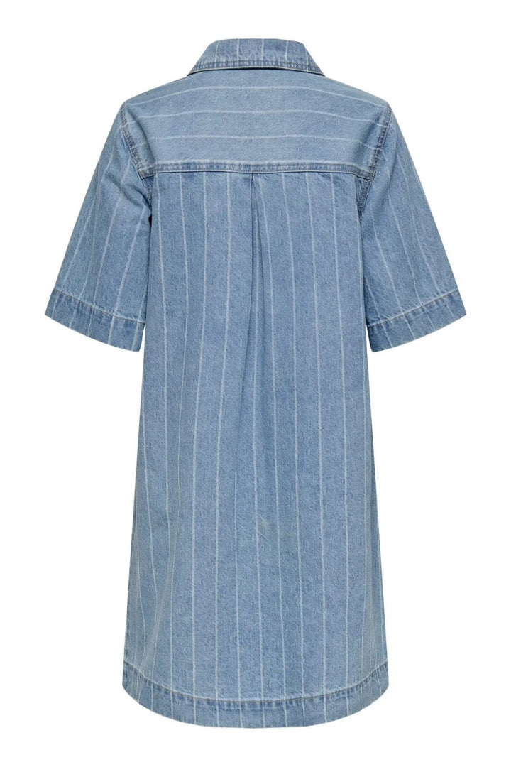 Only - Onlasta S/S Stripe Dress Gua 15355054 - 4827776 - Light Blue Denim Stripe