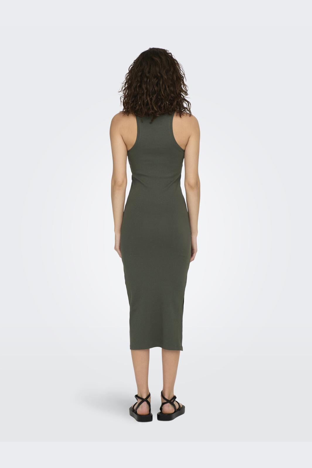 Only - Onlbelfast S/L Midi Dress - 4007044 Beluga