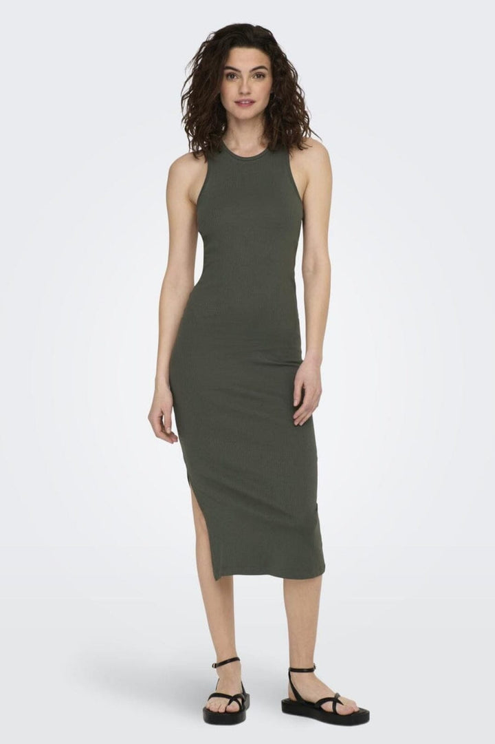 Only - Onlbelfast S/L Midi Dress - 4007044 Beluga Kjoler 