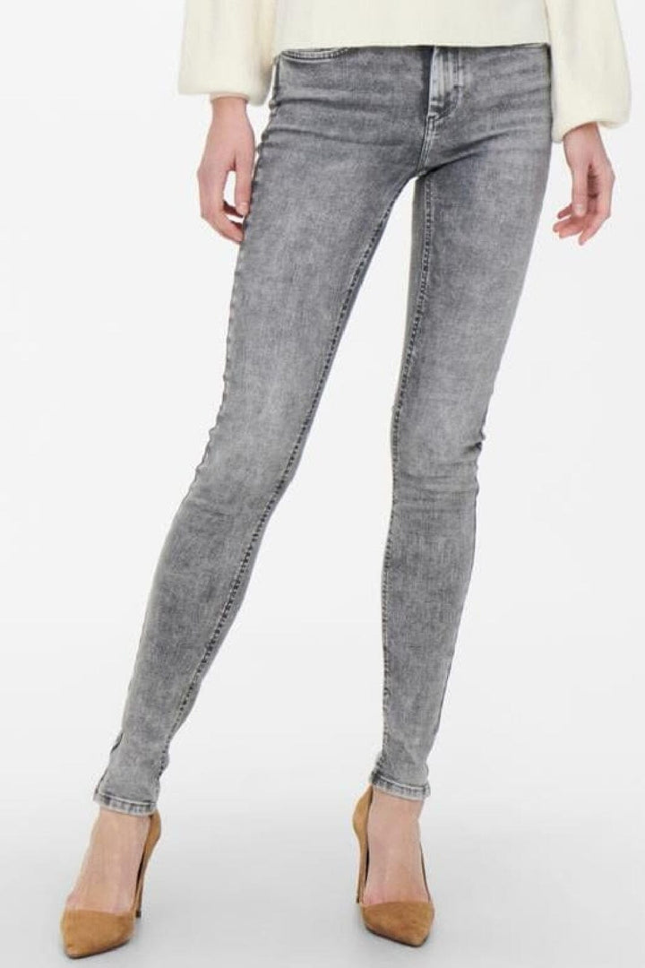 Only - Onlblush Mid Sk - 179689 Light Grey Denim Jeans 