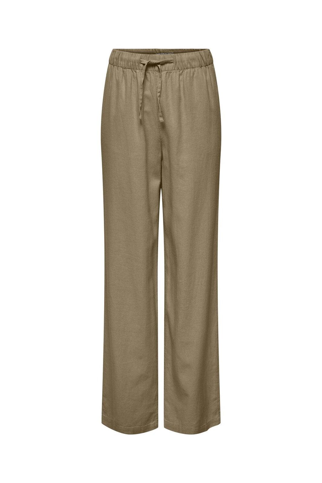 Only - Onlcaro Linen Bl Pull-Up Pant Cc - 4652313 Elmwood