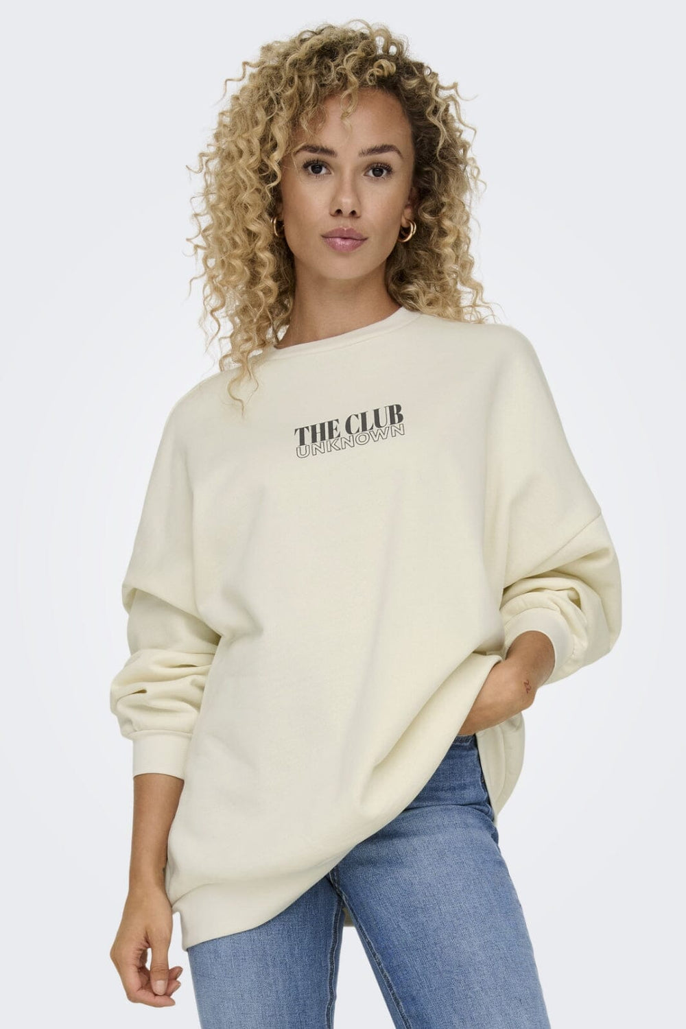 Only - Onldaze L/S Party O-Neck Swt - 4601781 Cloud Dancer Club Sweatshirts 