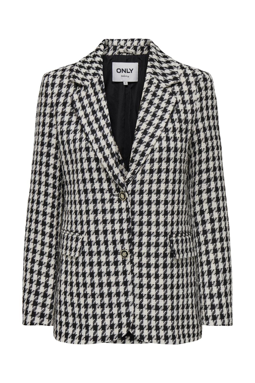 Only - Onlelinor L/S Fit Ht Blazer Tlr - 4591137 Black White Houndstooth