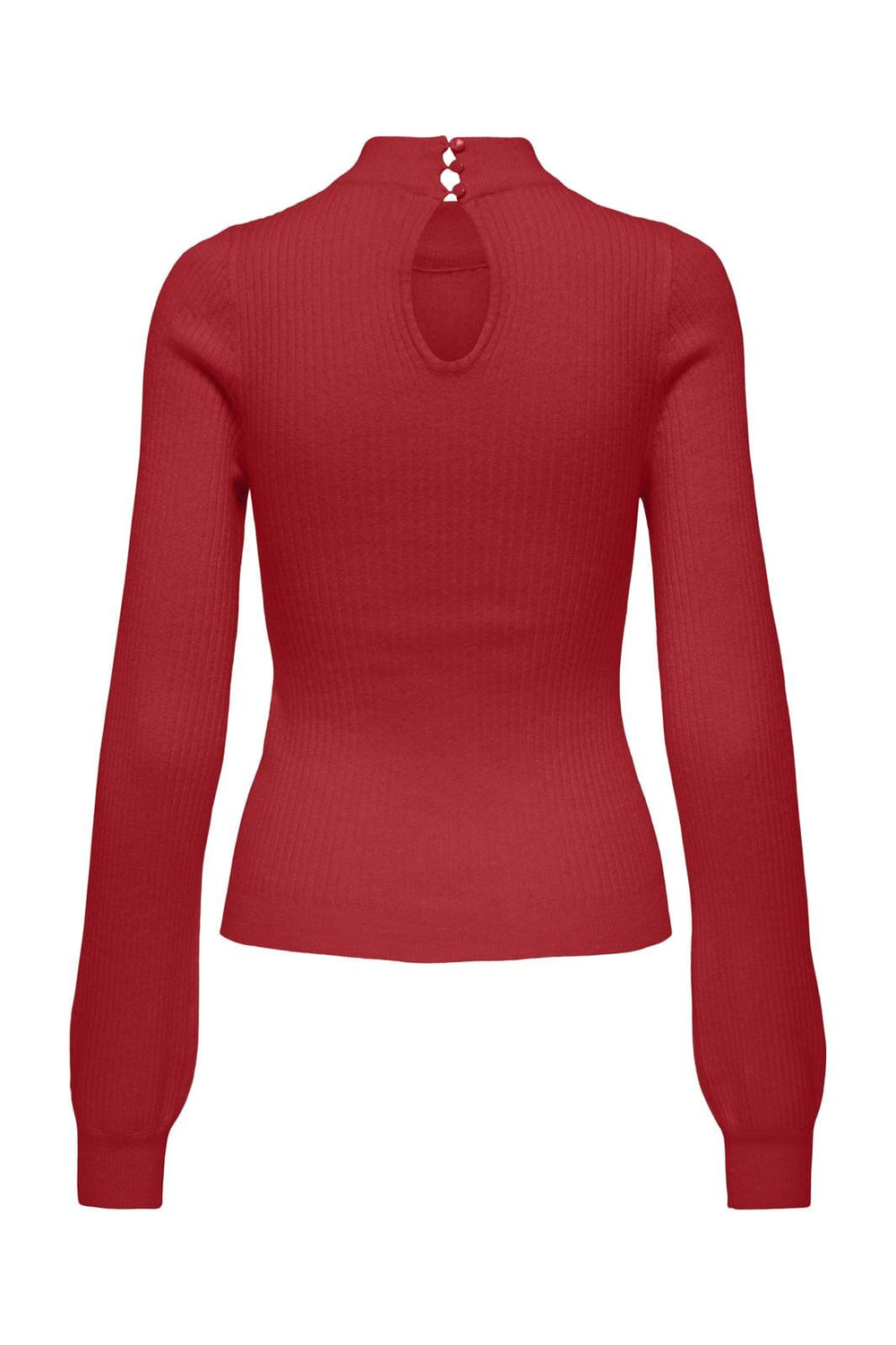 Only - Onlibi Ls Rib High Neck Cc Knt - 4634769 Mars Red