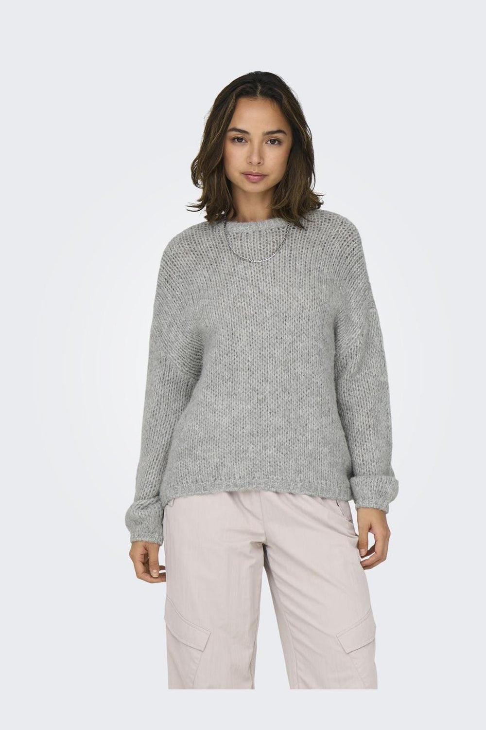 Only - Onljackie Ls Pullover Knt - 4552784 Light Grey Melange