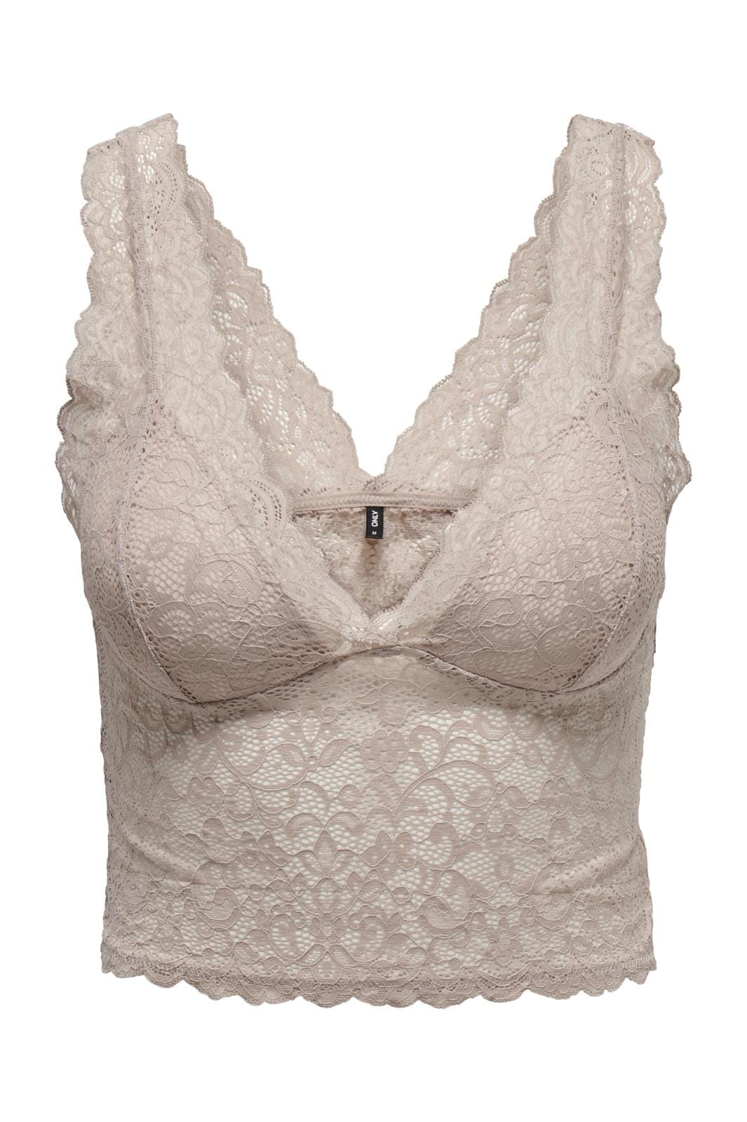 Only - Onljolie Long Lace Bra - 4416164 Mushroom