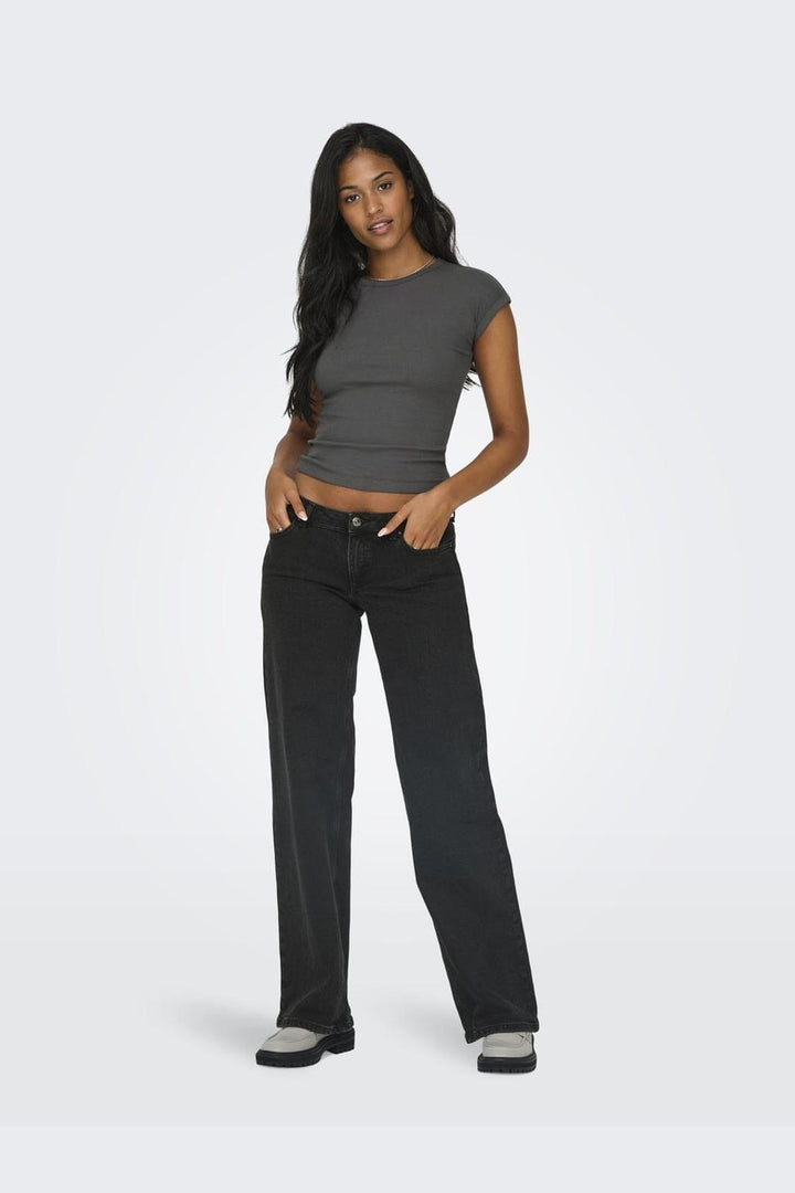 Only - Onljuicy Lw Wide Leg Rea1099 - 4597585 Washed Black