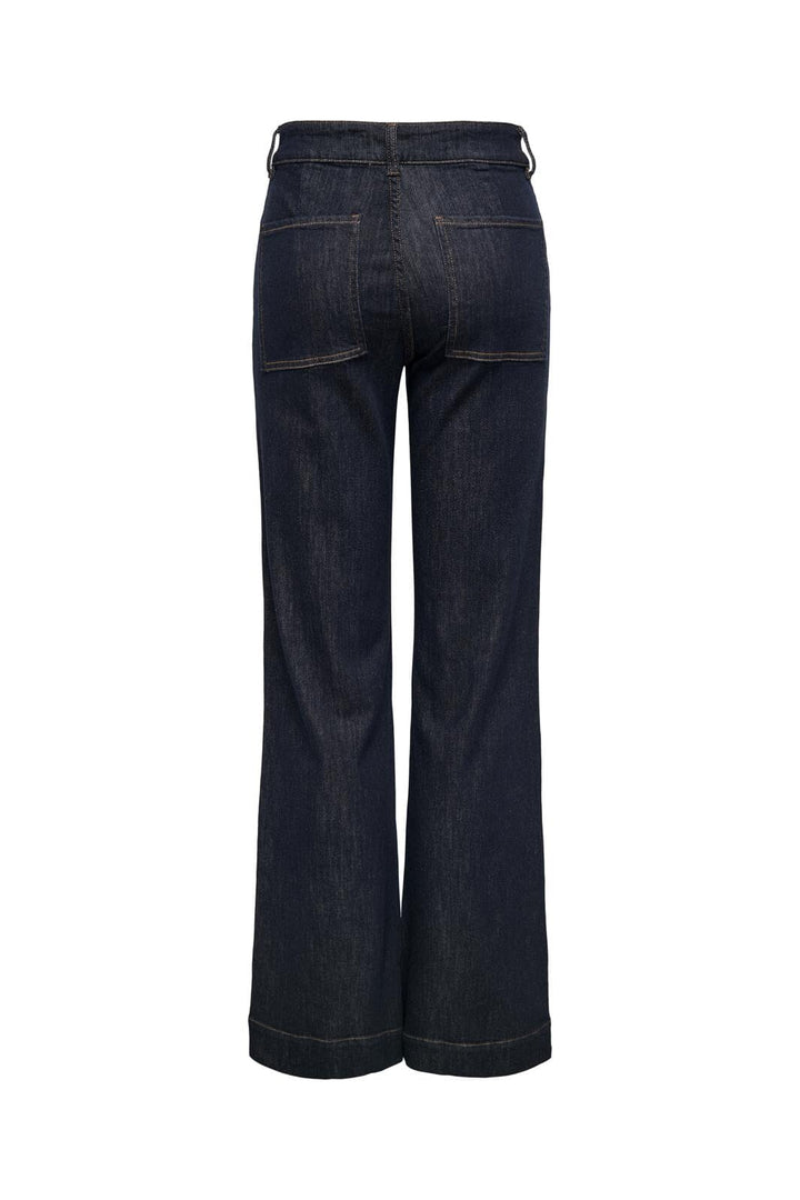 Only - Onljuicy Rinse Wide Hem Mae - 4619416 Dark Blue Denim