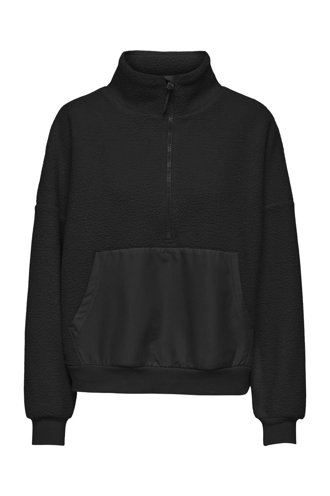 Only - Onllia Life L/S Half Zip Teddy Swt - 4674076 Black