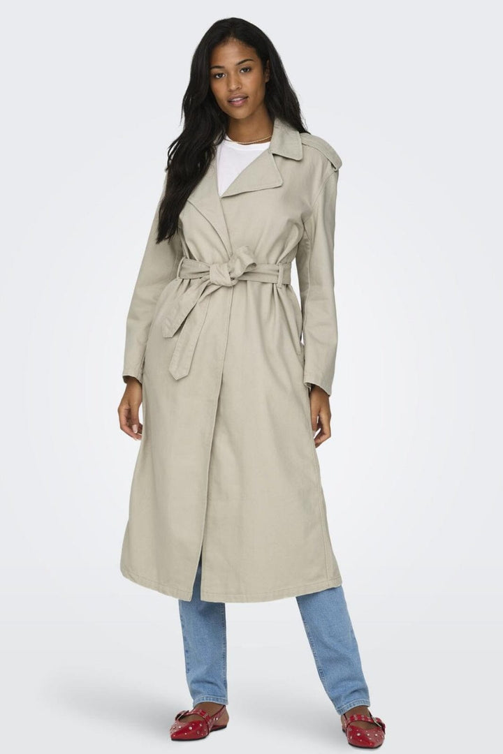 Only - Onlmanila Washed Trenchcoat - 4506601 Pumice Stone