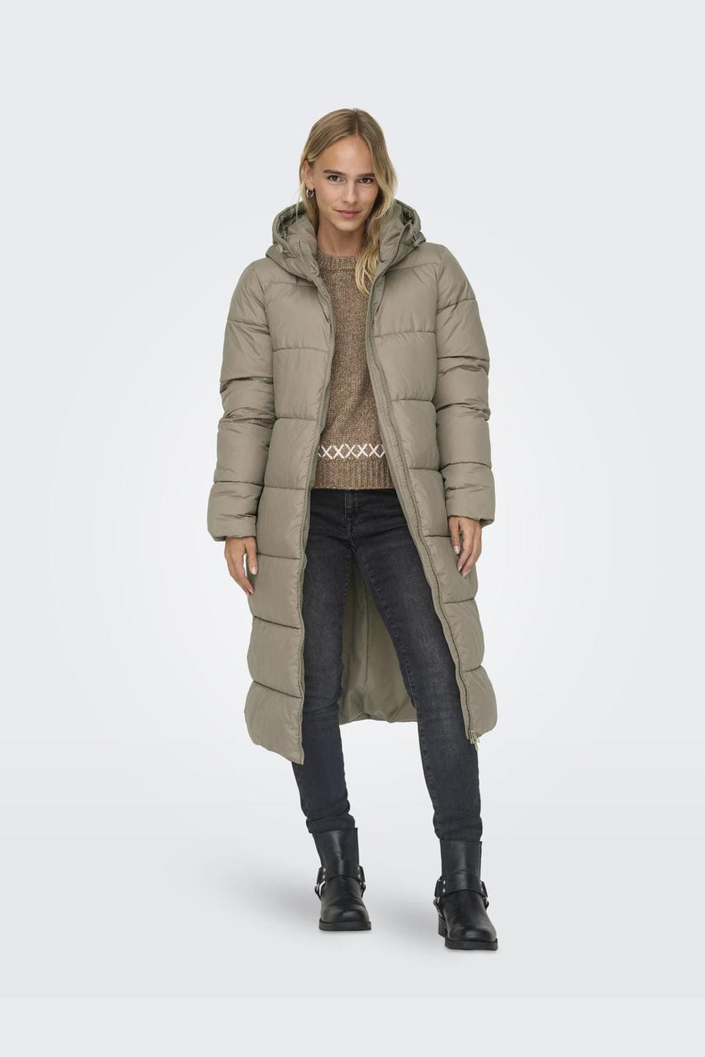 Only - Onlmontana Long Puffer Jacket - 3810328 Silver Mink