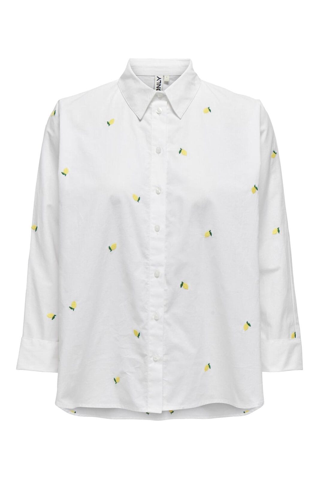 Only - Onlnew Lina Grace Ls Emb Shirt - 4405238 Bright White Lemon