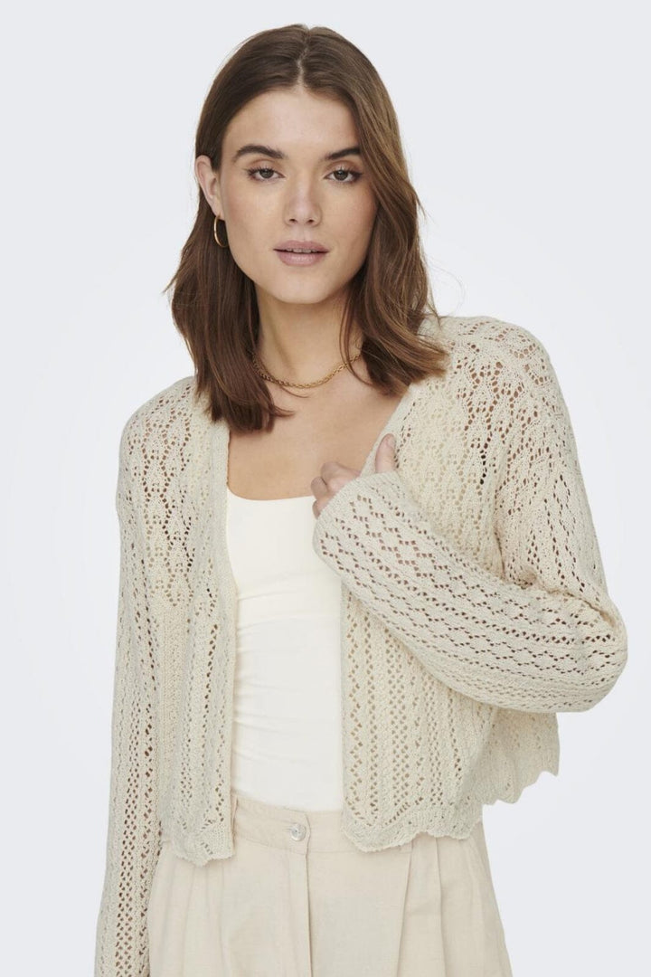 Only - Onlnola 7/8 Life Open Cardigan Knt - 4197330 Cloud Dancer Cardigans 