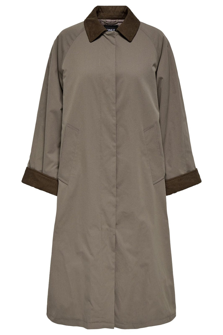 Only - Onlorchid Corduroy Mix Trenchcoat - 4751109 Walnut Chocolate Brown Frakker 