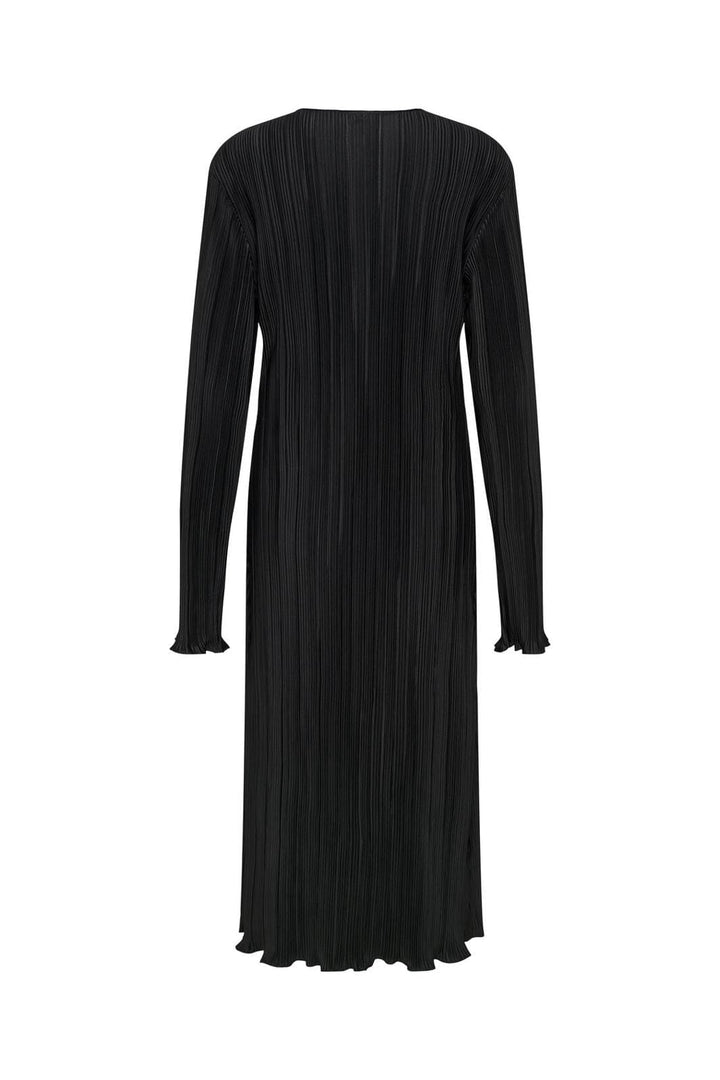 Only - Onlpery L/S Long Plisse Dress - 4658710 Black