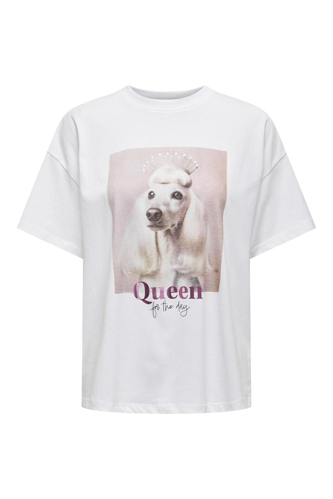 Only - Onlqueen Life S/S Dogs Top Box - 4597099 Bright White Dog