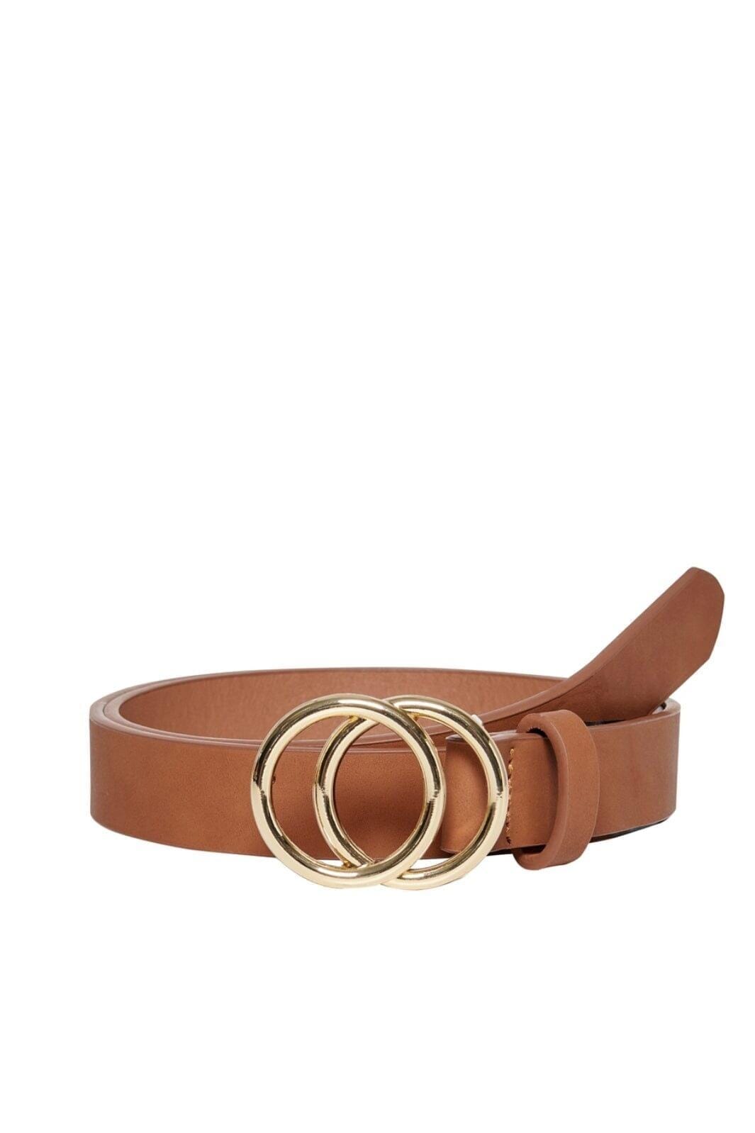 Only - Onlrasmi Faux Leather Jeans Belt - 3500461 Cognac Gold Buckle Bælter 