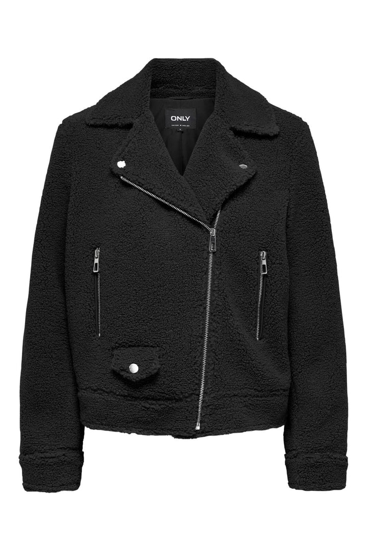 Only - Onlrio Teddy Biker Jacket Cc - 4577746 Black