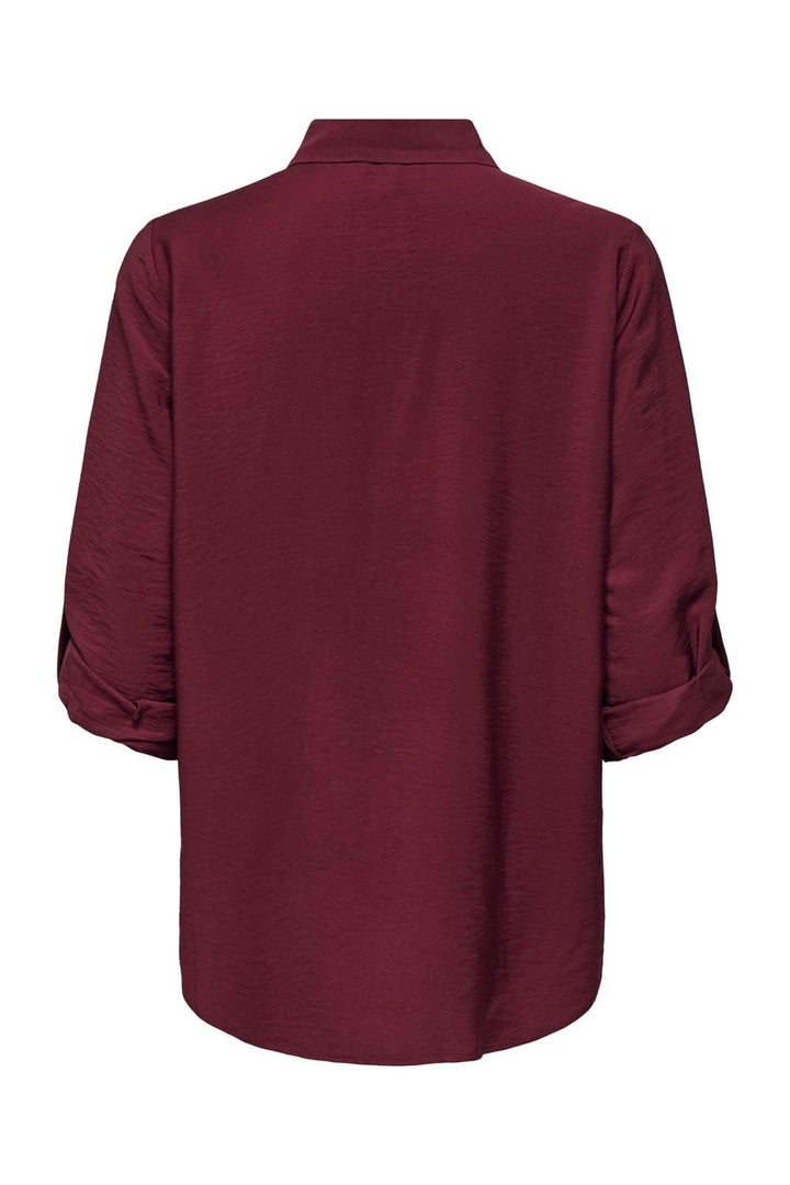 Only - Onlsari L/S Loose Shirt 15347209 - 4741807 - Cabernet