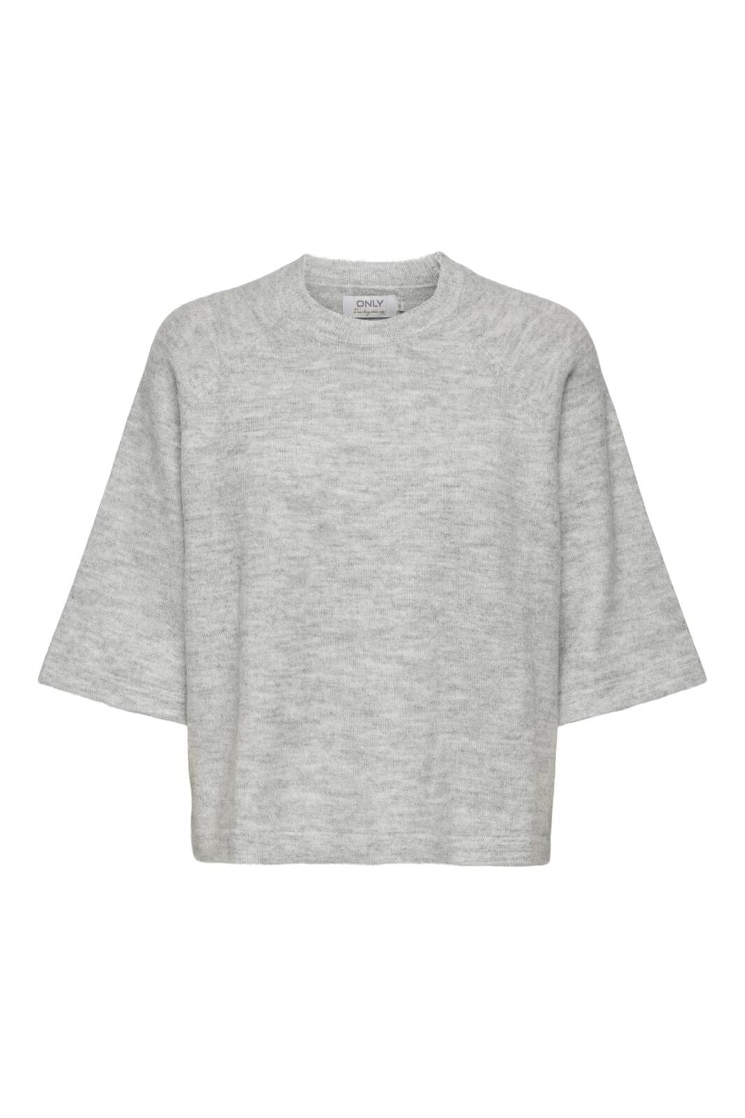 Only - Onlsimoni 3/4 Pullover Knt - 4600558 Light Grey Melange