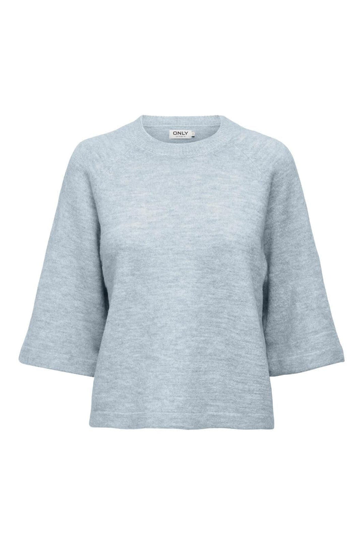 Only - Onlsimoni 3/4 Pullover Knt - 4744392 Cashmere Blue Melange