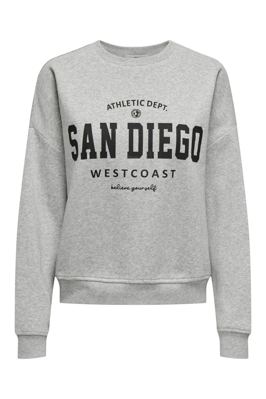 Only - Onlsweat Life L/S Crew O.Size State - 4449102 Light Grey Melange San Diego