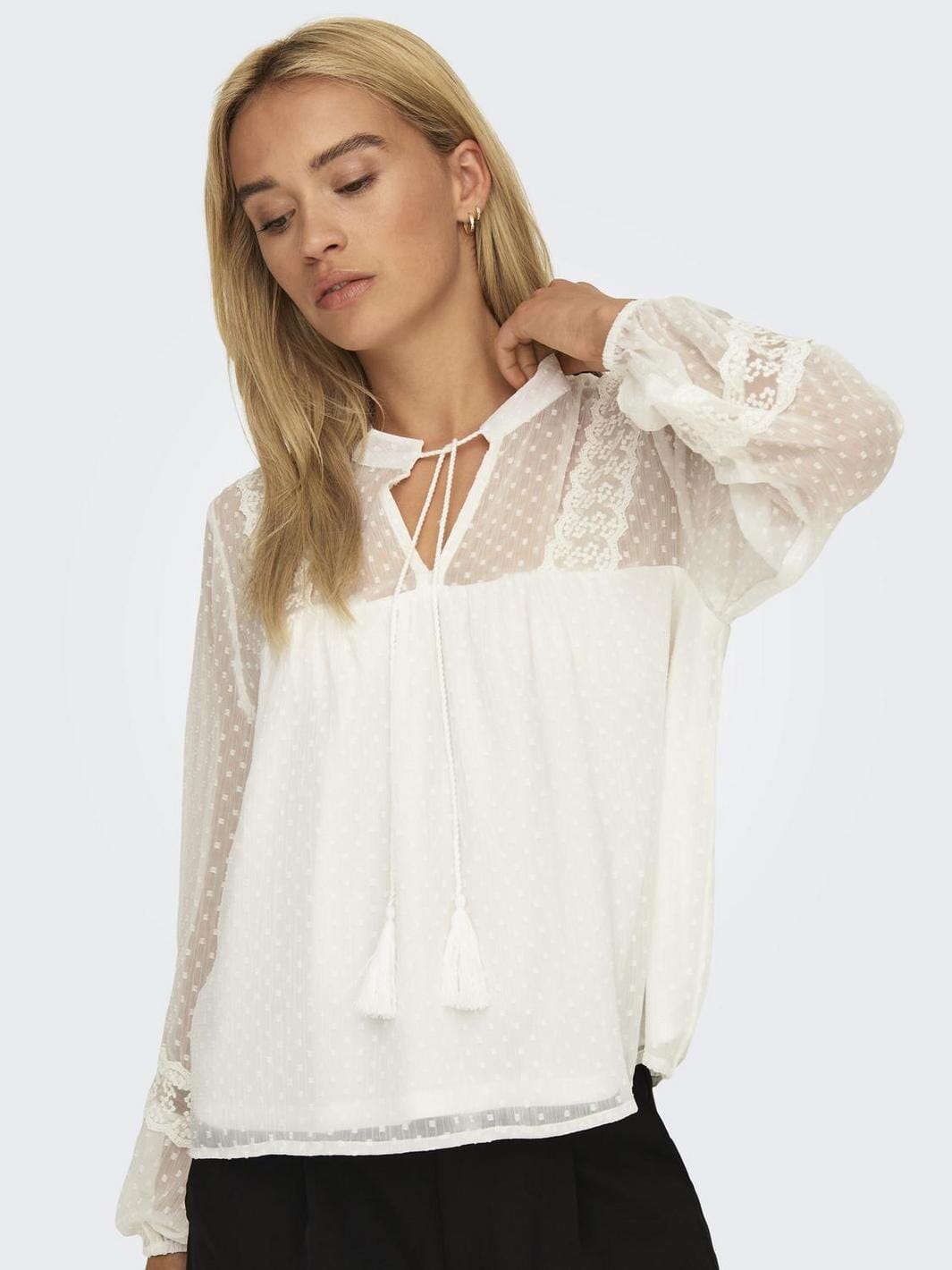 Only - Onltessa Eliza Ls Top - 4314185 Cloud Dancer