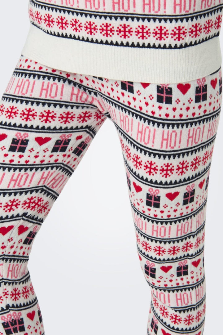 Only - Onlxmas Present Pant Knt - 4631391 Cloud Dancer Night Sky/High Risk Red/Bonbon Jul 