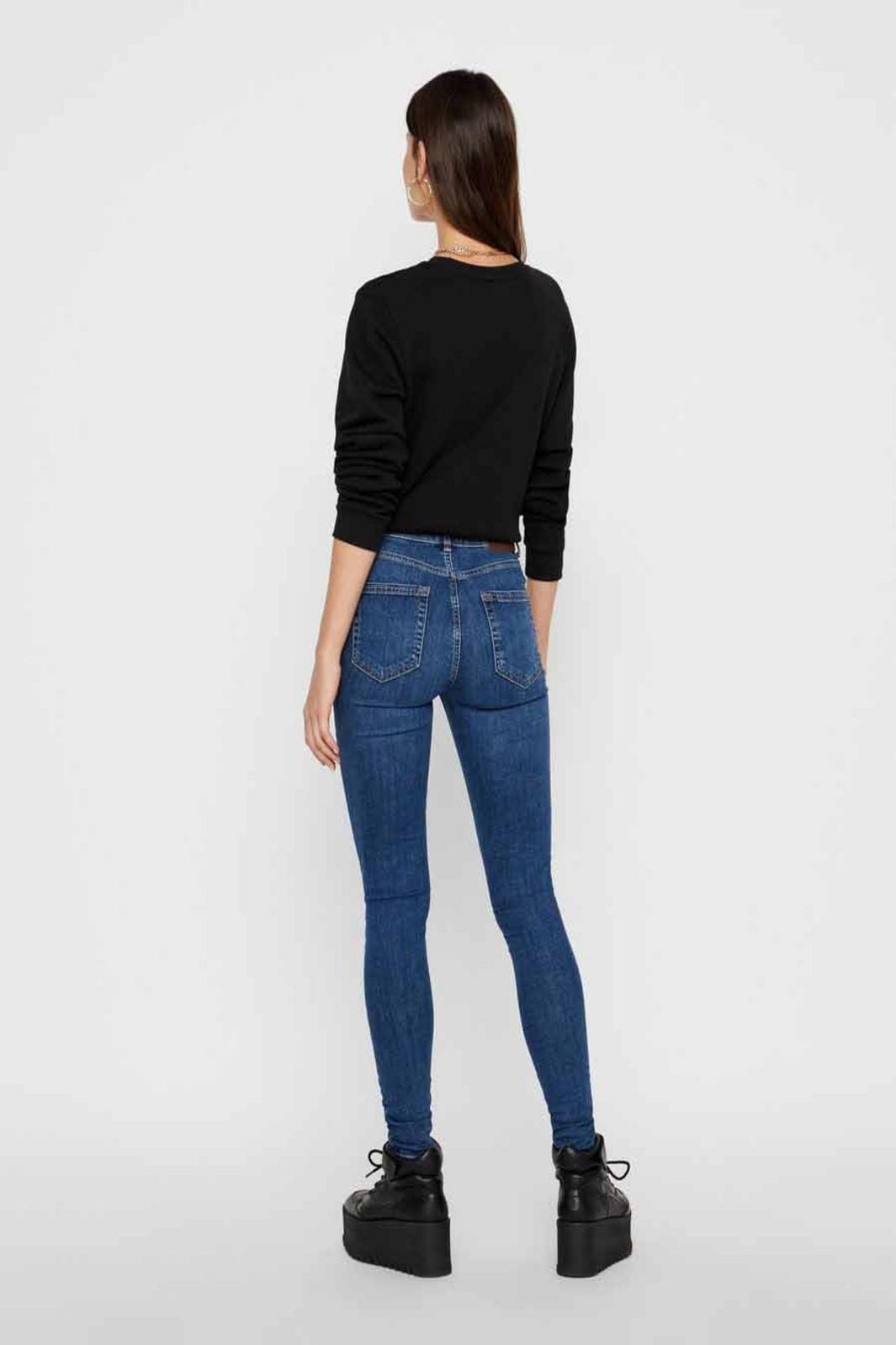 PIECES - Delly Skinny MW Jeans - Medium Blue Denim Jeans 