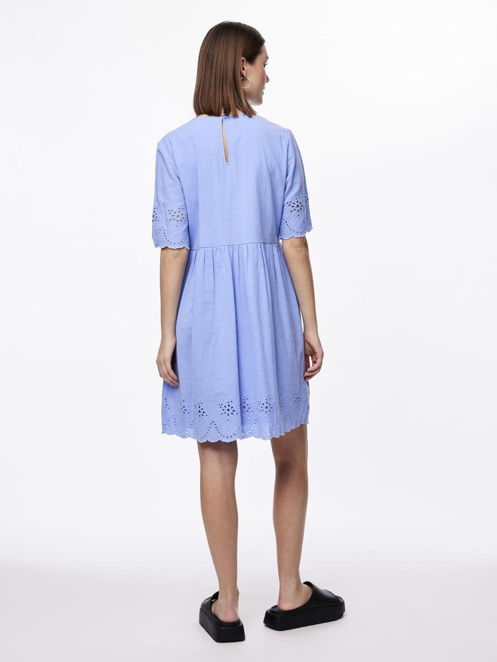 Pieces - Pcalmina 2/4 Embroidery Dress - 4486682 Hydrangea Kjoler 