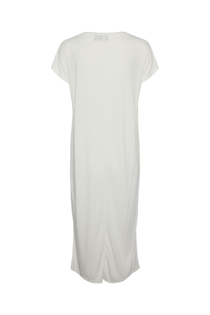 Pieces - Pcanora Ss V-Neck Midi Dress - 4472385 Cloud Dancer